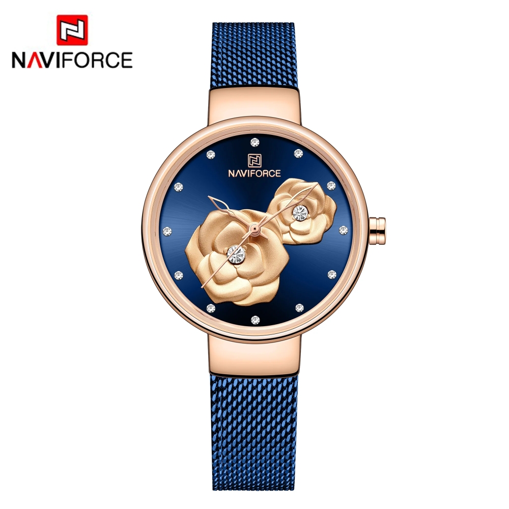 ساعت مچی اورجینال زنانه نیوی فورس Naviforce مدل NF5013 RG/BE