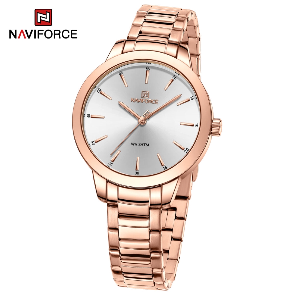 ساعت مچی اورجینال زنانه نیوی فورس Naviforce مدل NF5025 RG/W - Image 2