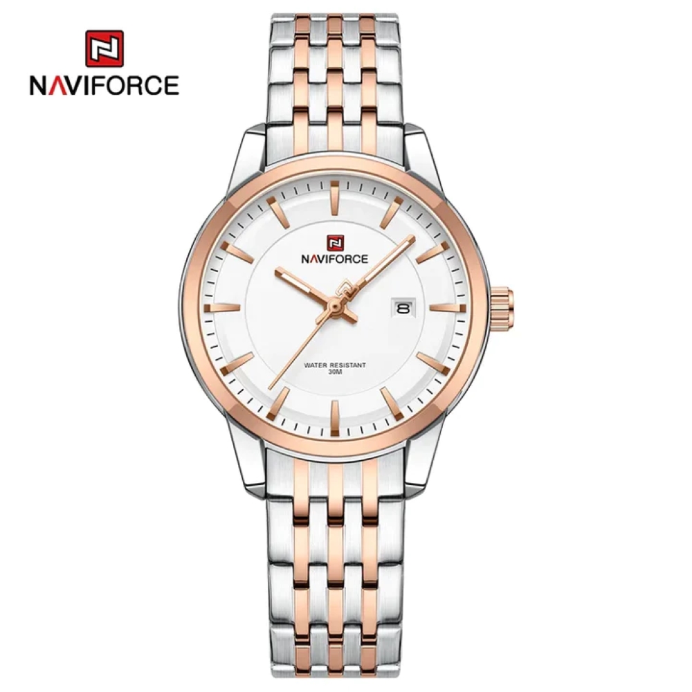 ساعت مچی زنانه نیوی فورس Naviforce مدل NF9228 S/W/RG F